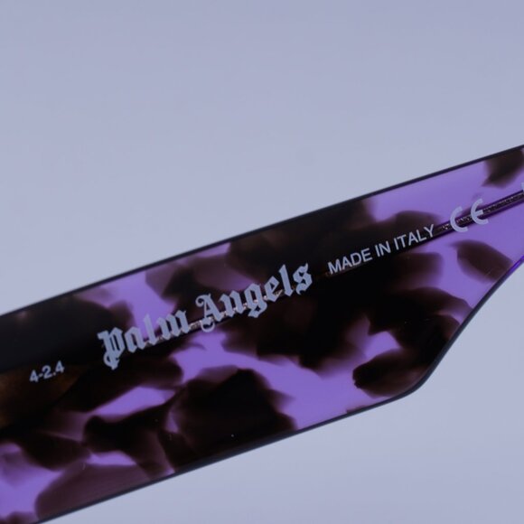 Palm Angels PERI002 PALM 3449 Sunglasses Purple Rectangle Frame, Blue Lenses - Picture 8 of 10